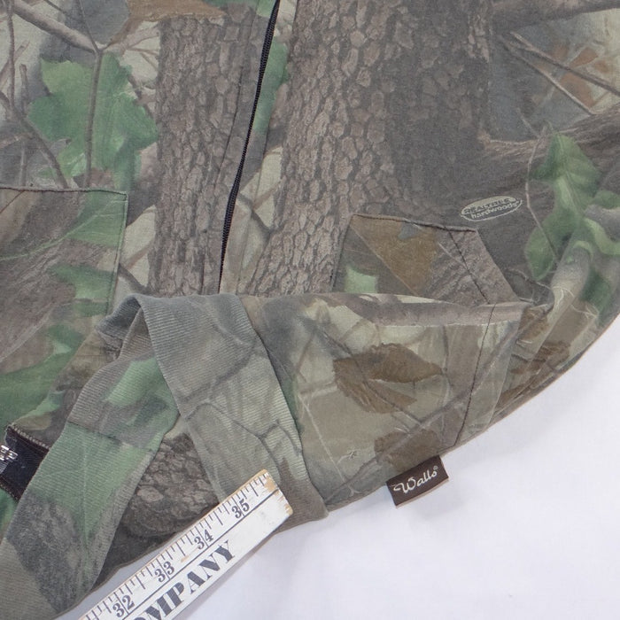 VTG Walls Realtree Hardwoods Camo Full Zip Hoodie Mens Brown Green Camouflage5