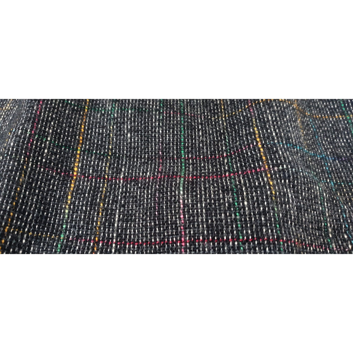 VTG Womens Plaid Tweed Maxi Skirt Dark Multi Color Classic Tailored Knee Length4