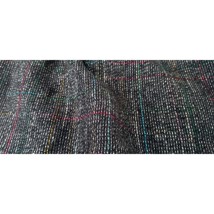 VTG Womens Plaid Tweed Maxi Skirt Dark Multi Color Classic Tailored Knee Length5