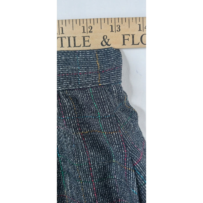 VTG Womens Plaid Tweed Maxi Skirt Dark Multi Color Classic Tailored Knee Length7