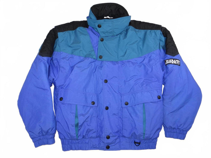 VTG Zermatt Men's Blue and Teal Nylon Winter Jacket   Med0