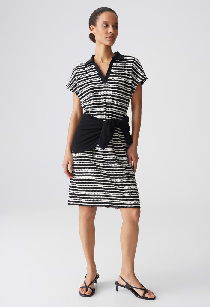 Wary Striped Polo Knit Dress