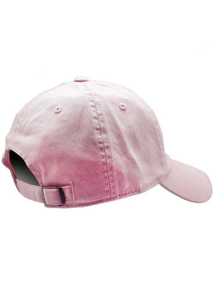 American Needle Washed Slouch Raglan Hat in pink with slouchy fit on washed cotton twill festival baseball cap — back view
