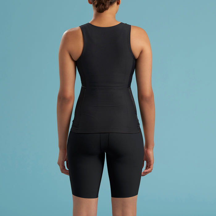 Marena Shape style ME-807 Wear-your-own-bra compression camisole back view, in black