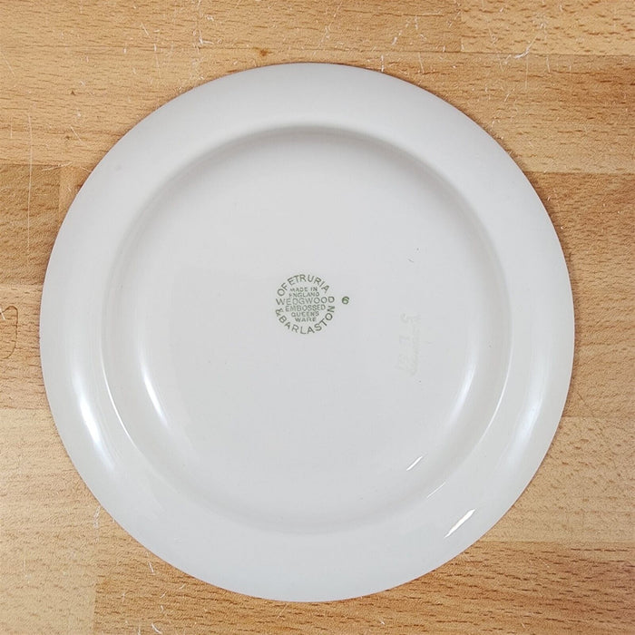 Wedgwood Cream Bread & Butter Plate 2 Set Embossed Queens Ware Etruria Barlaston
