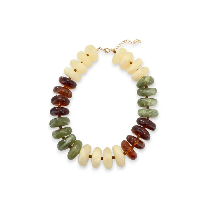 White Multicolor Beaded Necklace
