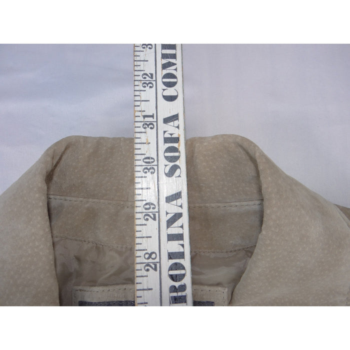 Wilsons Leather Tan Beige Suede Blazer Jacket 3 Button Professional Womens Med7