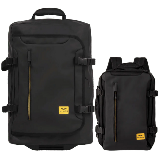 WINGS Komplet podróżny 2w1 plecak + walizka S 20" PARTRIGE Black PARTRIGE COLLECTION