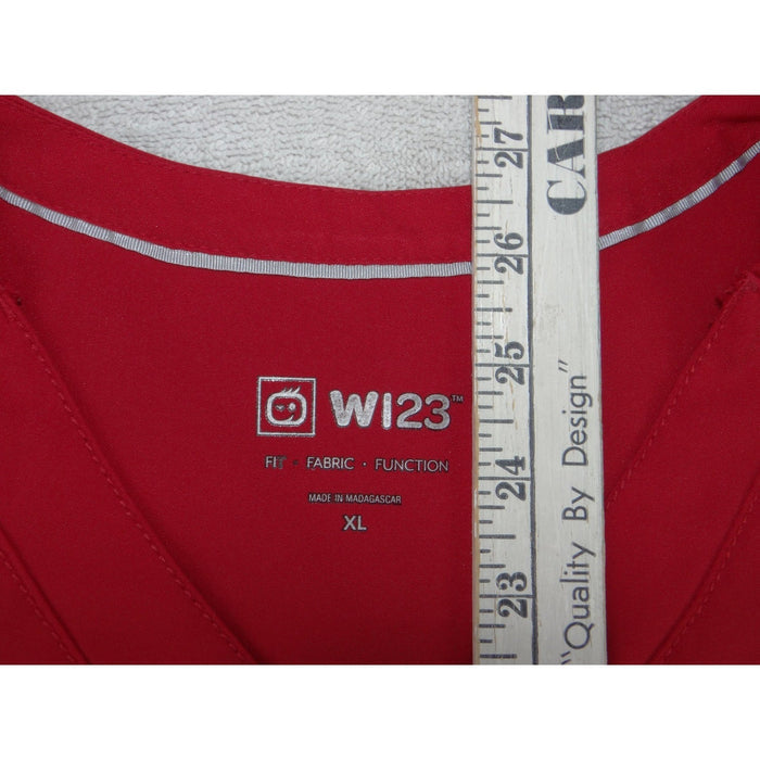 Wink W123 Red V Neck Scrub Top Womens XL Short Sleeve Medical Uniform 34042