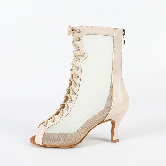 Women's Apricot Customized Heel Heels Dance Boots JazDancing Shoes
