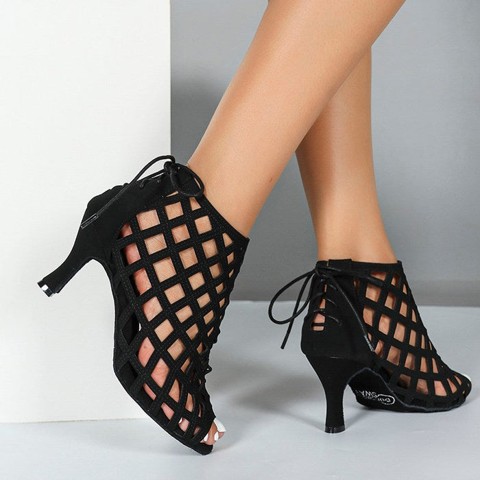 Women's Black Customized Heel Heels Dance Boots JazDancing Shoes