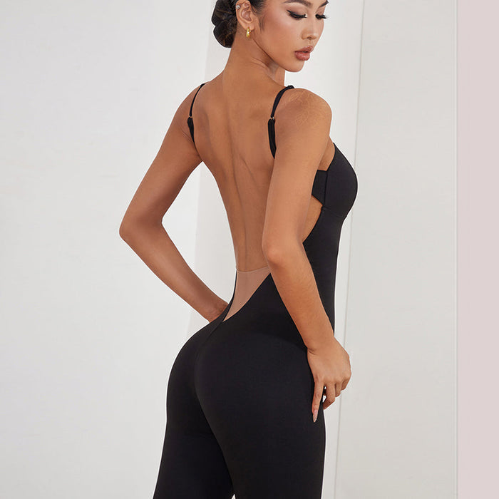 Women's Black Dance Tops Bodysuit LeotarPractice DanceWear