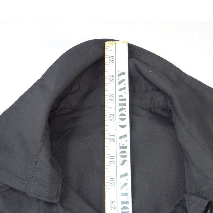 Womens Black Double Breasted Trench Coat XL Cuff Ties Mid Length Jacket7