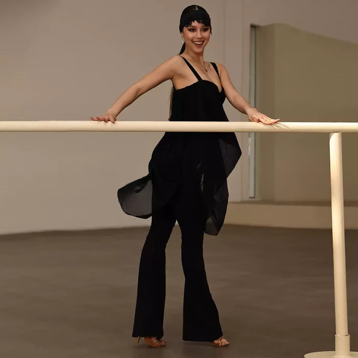 Women's Black Dress Dance Wear Training Performance Dress
