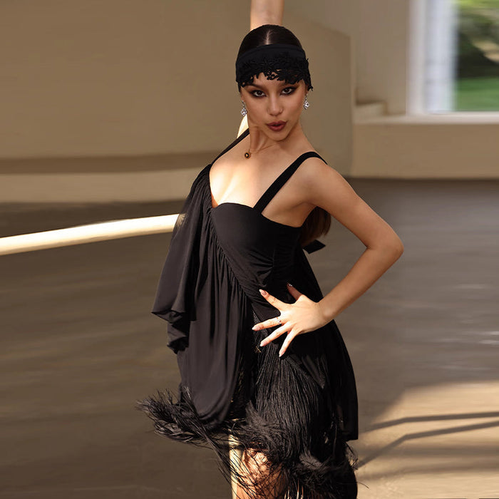 Women's Black Dress Dance Wear Training Performance Dress