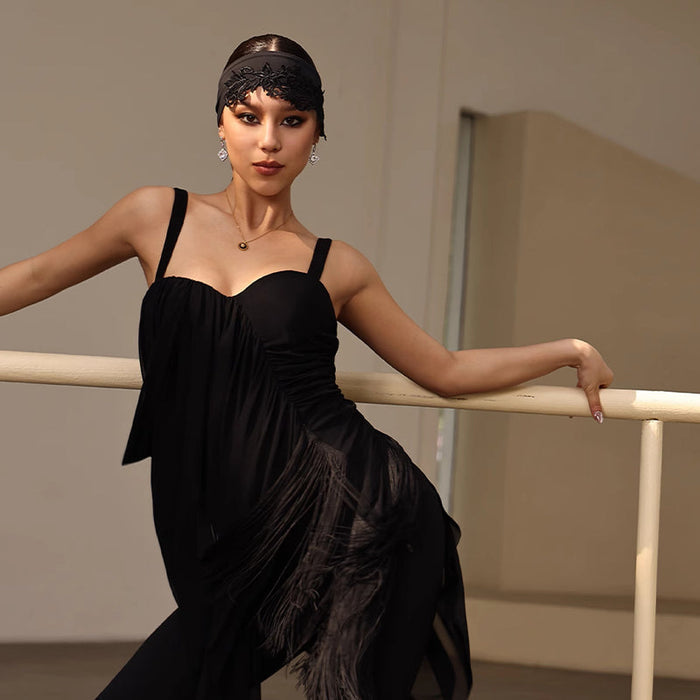 Women's Black Dress Dance Wear Training Performance Dress