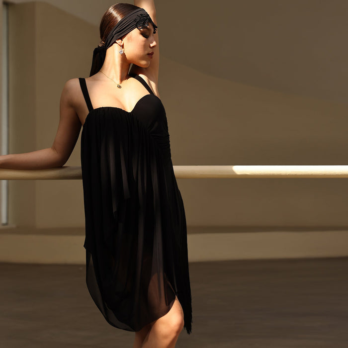 Women's Black Dress Dance Wear Training Performance Dress