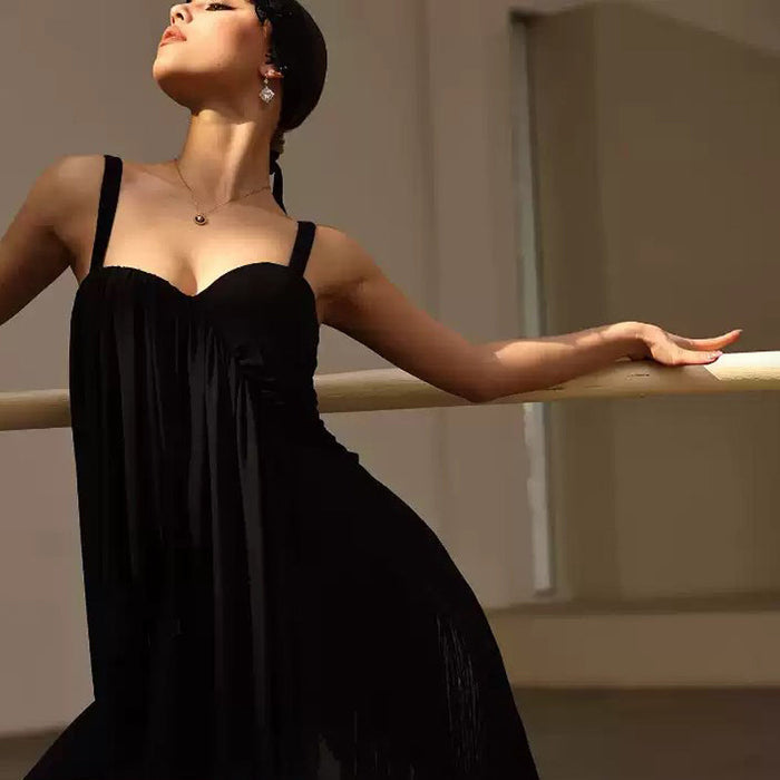 Women's Black Dress Dance Wear Training Performance Dress
