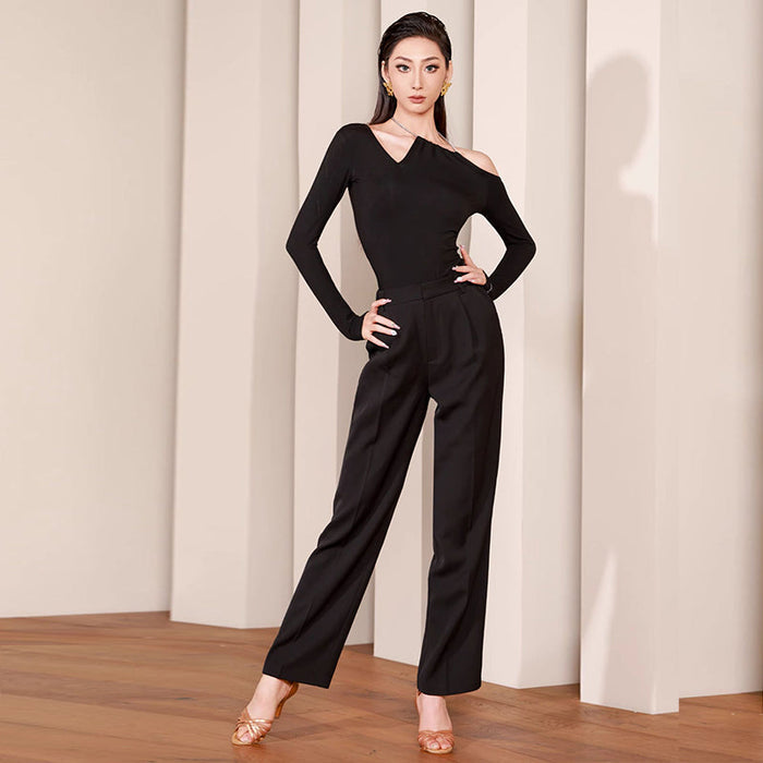Women's Black High Waist Dance Pants Training Pants Dancewear