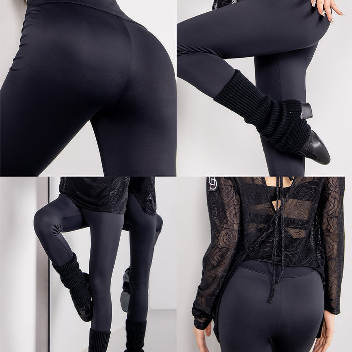 Women's Black High Waist Pants Latin Dance Wear Training Performance Pants