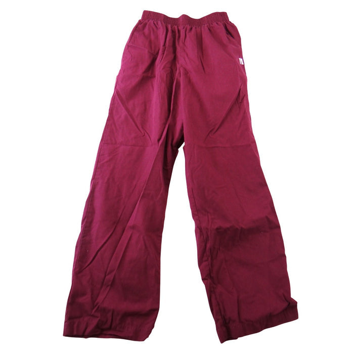 Womens Burgundy Elastic Waist Straight Leg Scrub Pants Wine Red Workwear0