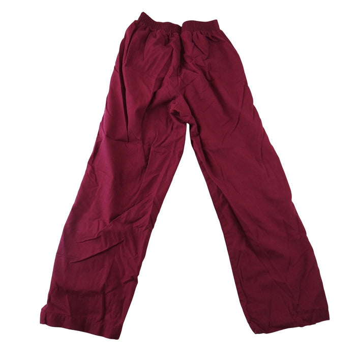 Womens Burgundy Elastic Waist Straight Leg Scrub Pants Wine Red Workwear1