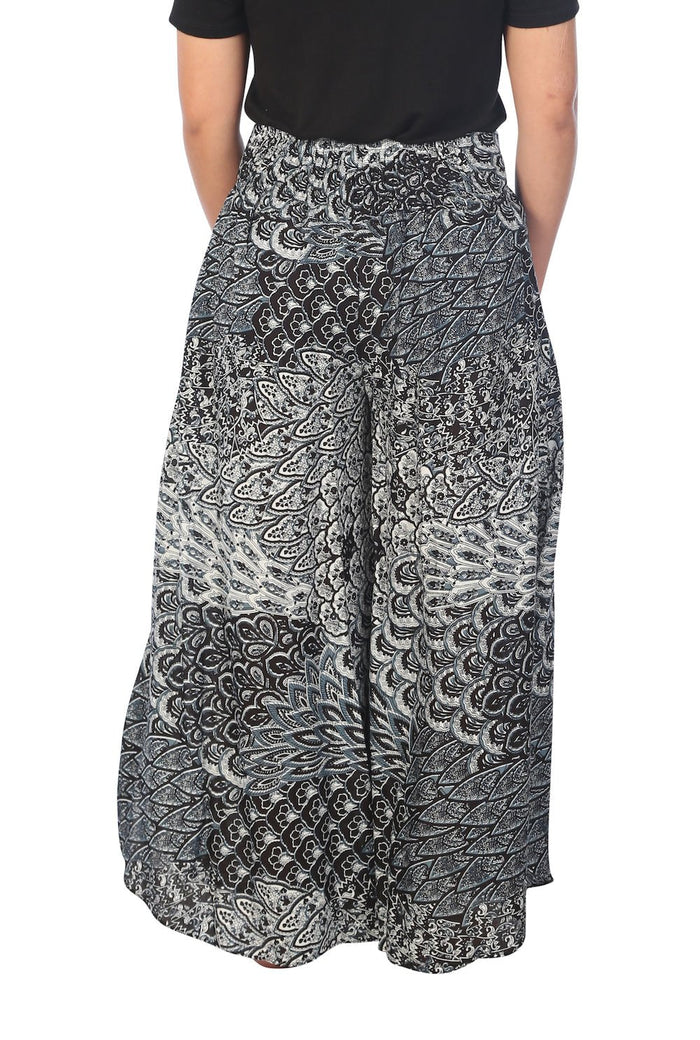 Womens Colorful Peacock Palazzo Pants - Lannaclothesdesign Shop