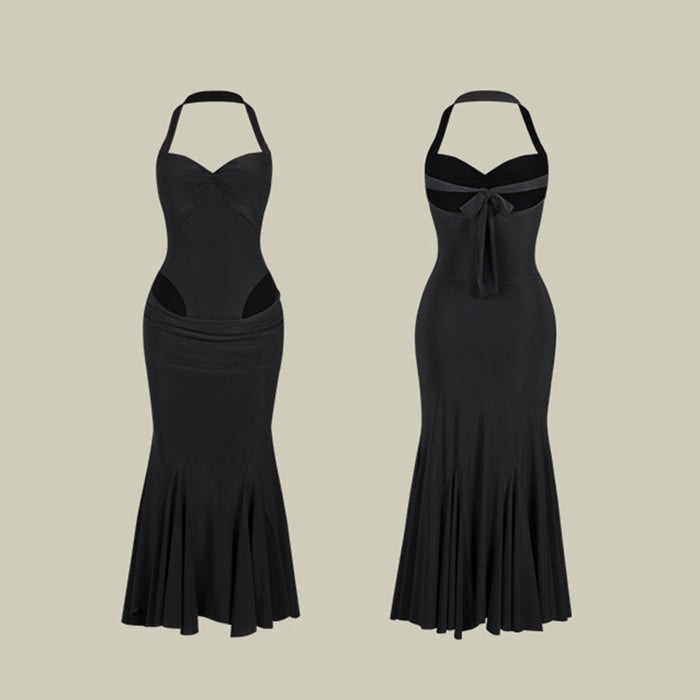 Women's Halter Backless Dance Dress DanceWear Training Performance Dress