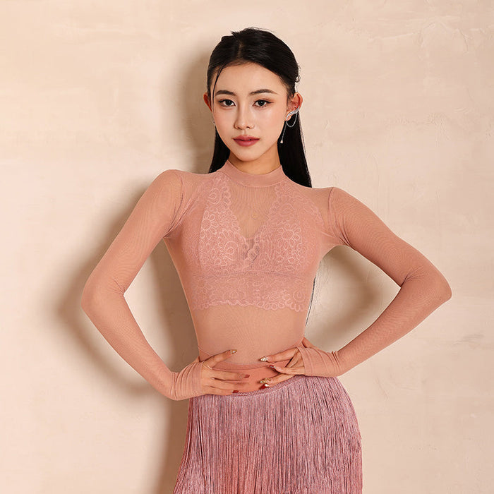 Women's Long Sleeves Dance Tops Bodysuit LeotarPractice DanceWear