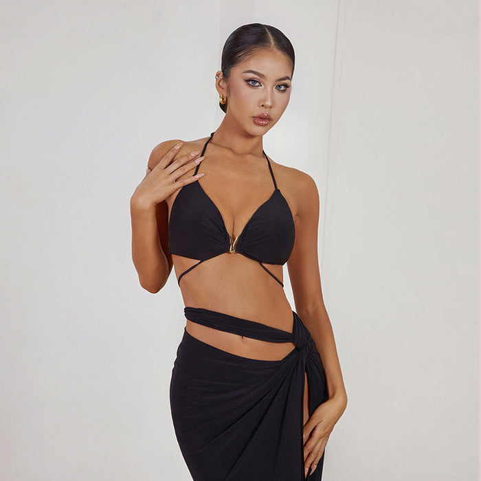 Women's Milk Silk Halter Latin Tops Practice Tops Latin DanceWear