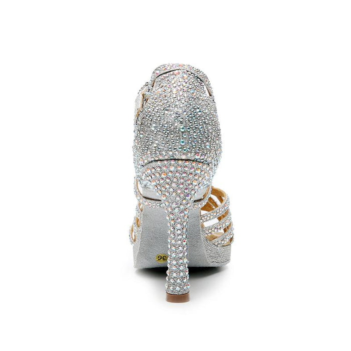 Women's Sparkling Glitter Customized Heel Ballroom Dance Shoes Latin Shoes