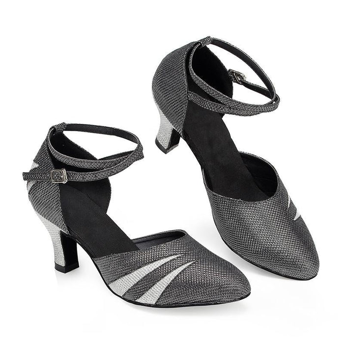 Women's Sparkling Glitter Customized Heel Ballroom Dance Shoes Modern Dance Shoes