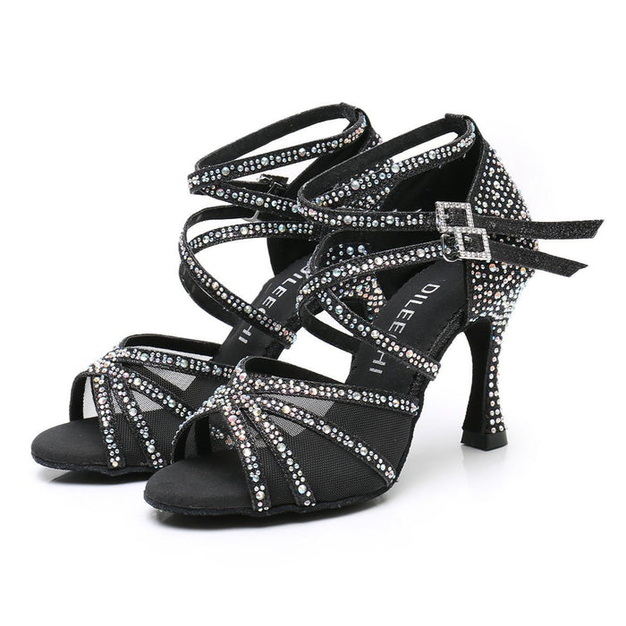 Women's Sparkling Glitter Customized Heel Latin Shoes Salsa Shoes Ballroom Dance Shoes