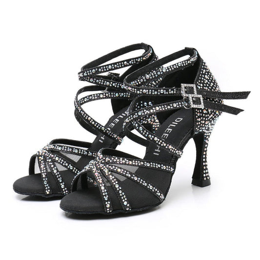 Women's Sparkling Glitter Customized Heel Latin Shoes Salsa Shoes Ballroom Dance Shoes