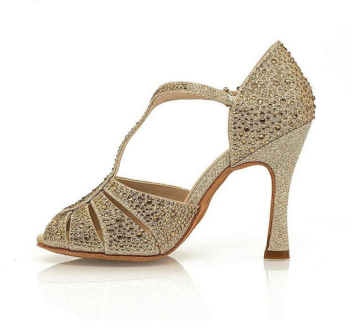 Women's Sparkling Glitter Customized Heel Latin Shoes Salsa Shoes Ballroom Dance Shoes