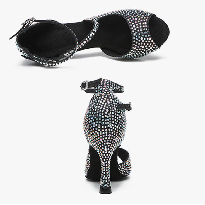 Women's Sparkling Glitter Customized Heel Latin Shoes Salsa Shoes Ballroom Dance Shoes