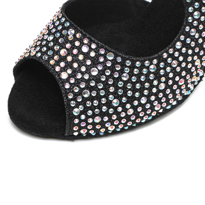 Women's Sparkling Glitter Customized Heel Latin Shoes Salsa Shoes Ballroom Dance Shoes