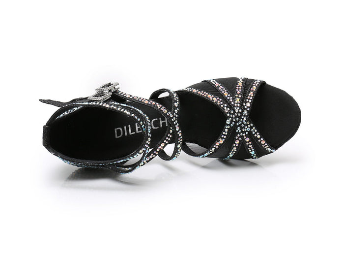 Women's Sparkling Glitter Customized Heel Latin Shoes Salsa Shoes Ballroom Dance Shoes
