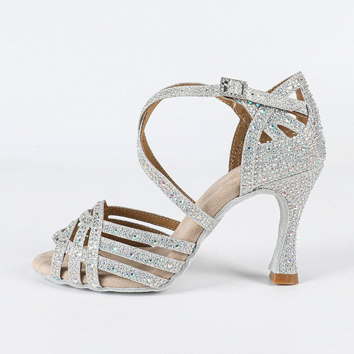Women's Sparkling Glitter Customized Heel Latin Shoes//Salsa Shoes/Ballroom Dance Shoes