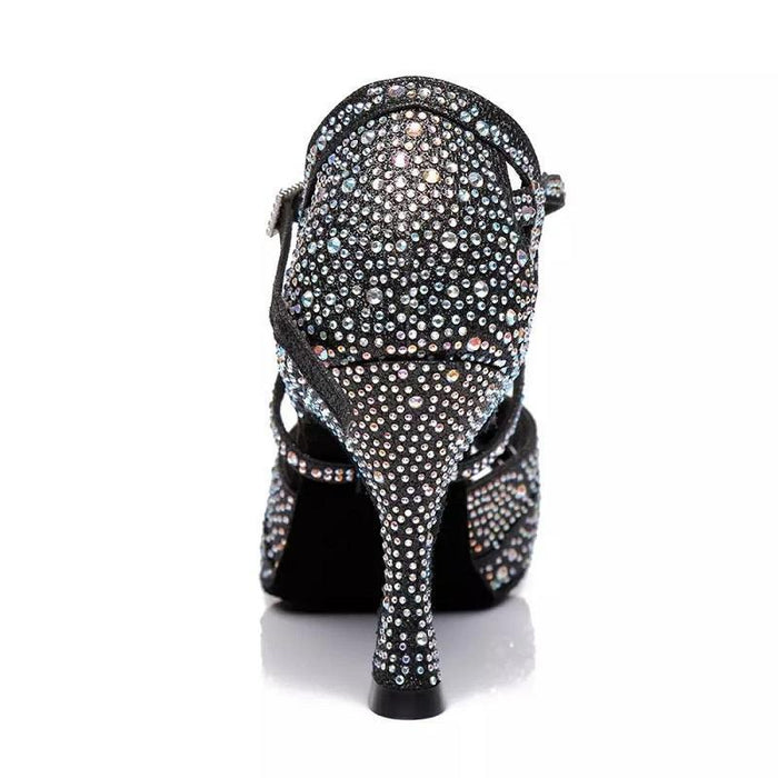 Women's Sparkling Glitter Customized Heel Salsa Latin Ballroom Dance Shoes