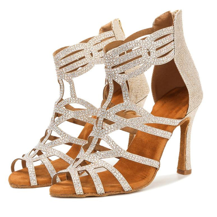 Women's Sparkling Glitter Customized Heels Dance Boots JazSalsa Dance Shoes