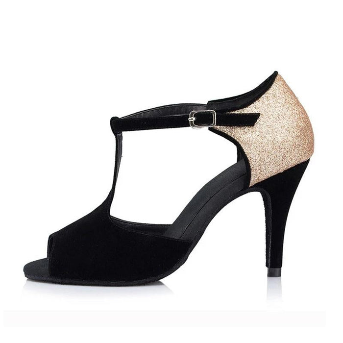 Women's Suede Customized Heel Ballroom Dance Shoes Salsa Latin Shoes