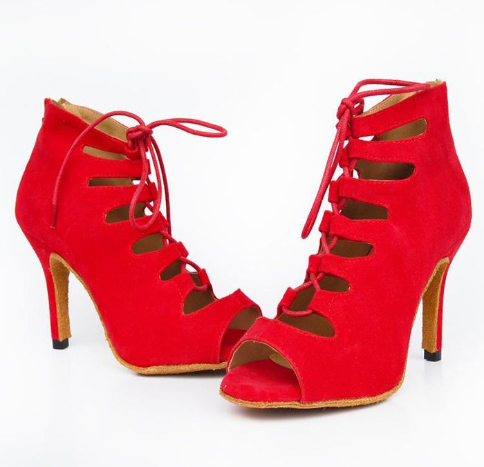 Women's Suede Customized Heel Dance Boots JazSalsa Dance Shoes