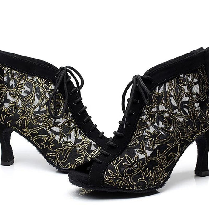 Women's Suede Leatherette Customized Heel Ballroom Dance Shoes/Latin Shoes