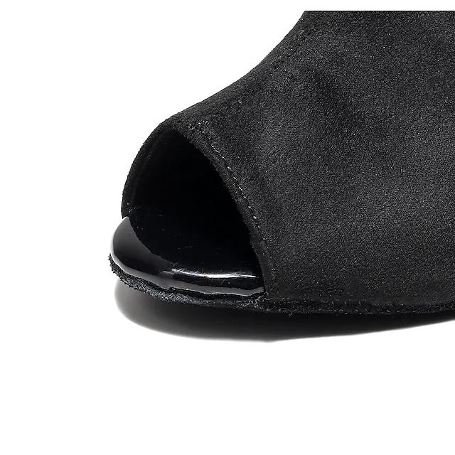 Women's Suede Open To Customized Heels Dance Boots JazSalsa Dancing Shoes