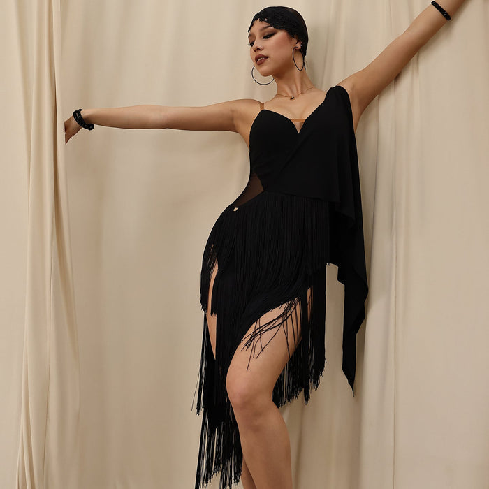 Women's Tassel Dress Dance Wear Training Performance Dress