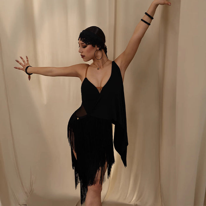 Women's Tassel Dress Dance Wear Training Performance Dress