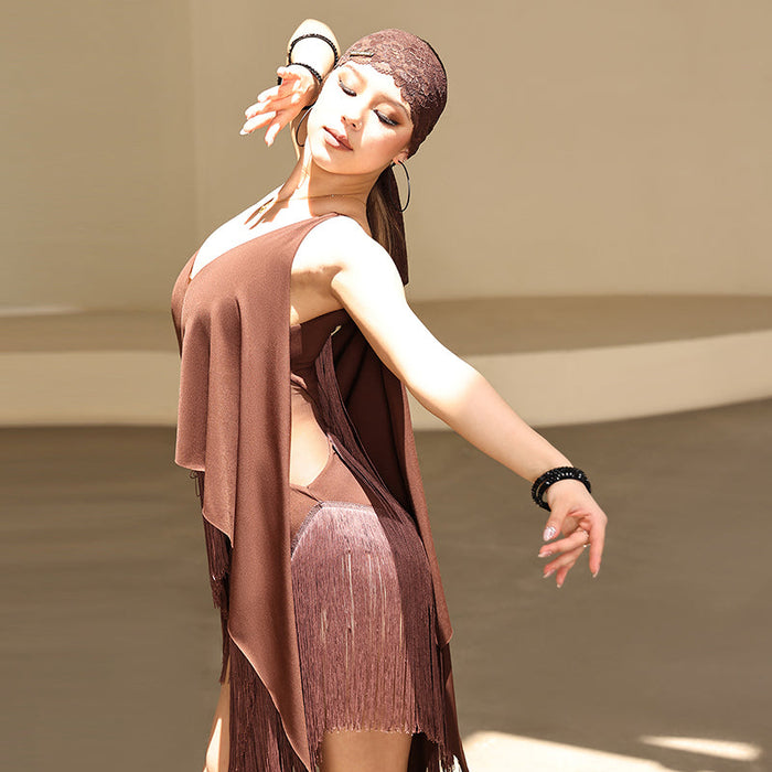 Women's Tassel Dress Dance Wear Training Performance Dress