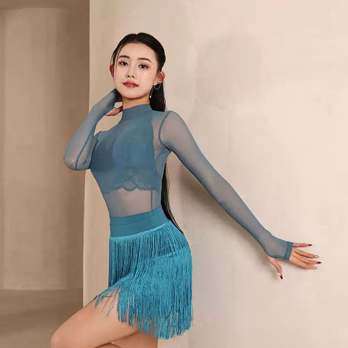 Women's Tassel Latin Dance Srt Training Performance Srts Dance Wear