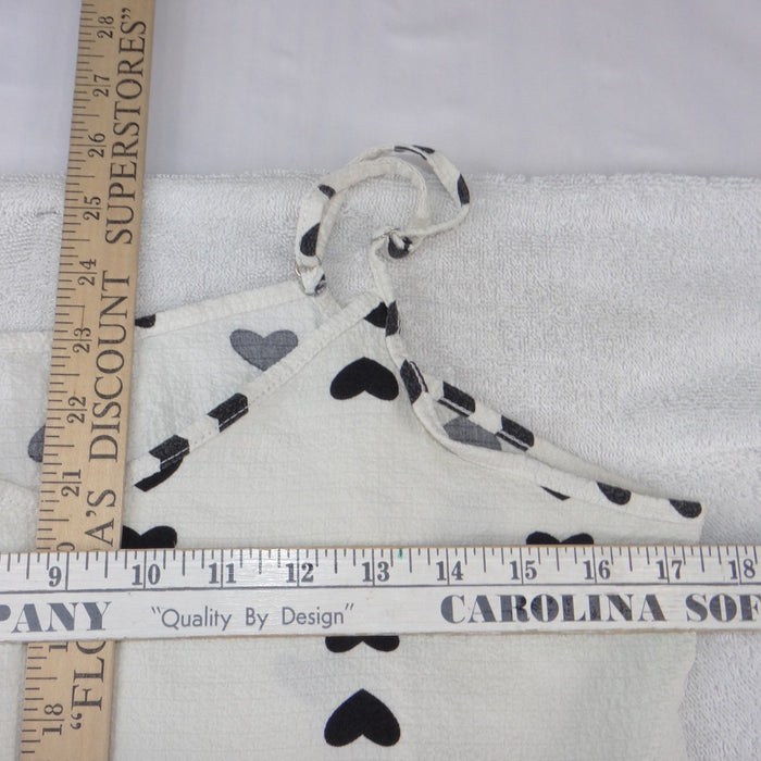 Womens White Black Heart Print V Neck Cami Adjustable Straps Top Size M3